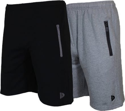 2-Pack Donnay Joggingshort (Nick) - Sportshort - Heren - Black/Silver-marl (1013) - maat 3XL