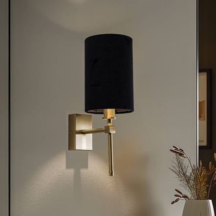 Argon Wandlamp Azzi textiel kap 1-lamp zwart