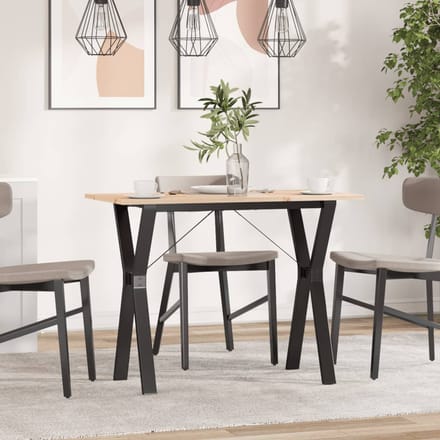 vidaXL - Eettafel - Y-frame - 100x50x75 - cm - massief - grenenhout - en - staal