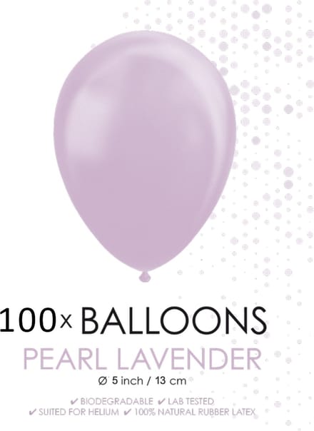 100 Kleine ballonnen parel lavender.