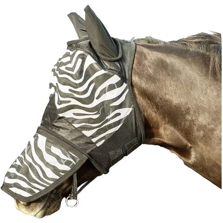 Vliegmasker voor paard met neuskap HKM Zebra