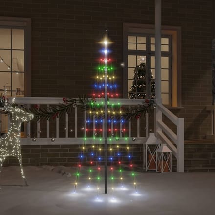 vidaXL - Vlaggenmast - kerstboom - 108 - LED's - meerkleurig - 180 - cm