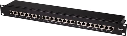 LogiLink Professional – Patchpaneel – Cat.6A 24‑poorts – 19 inch rack – 1U – afgeschermd