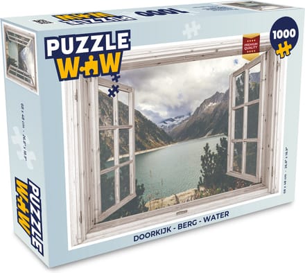 Puzzel Doorkijk - Berg - Water - Legpuzzel - Puzzel 1000 stukjes volwassenen