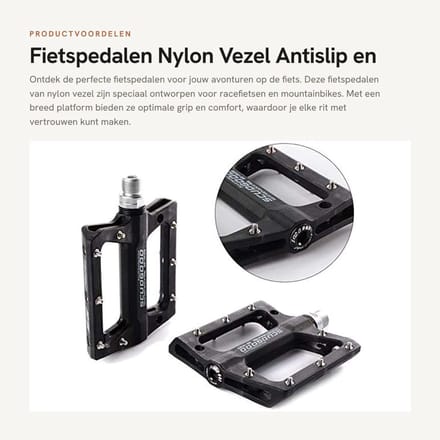 Dailygoods- Fietspedalen Antislip - Nylon Vezel - Waterdicht - Stofdicht - Breed Platform - Verzegeld Lager - Fietsplatform
