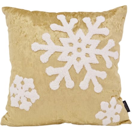NOVÉE Sierkussen velvet gold snow | 45 x 45 cm | fluweel/polyester