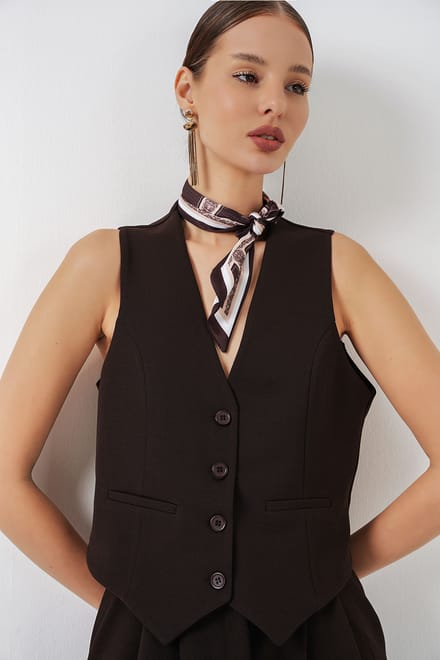 V-hals Crêpe Gilet
