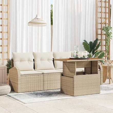 vidaXL - Tuinbank - Set - 5 - st - Beige - en - Crème