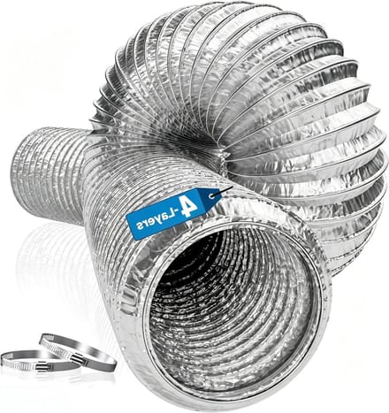 Afvoerslang 100 mm flexibele aluminium buis van 2,5 meter voor luchtgeleiding en drogersystemen