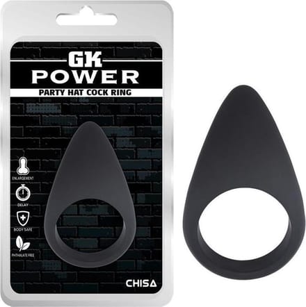 GK Power - Party Hat Cockring - Siliconen - Zwart