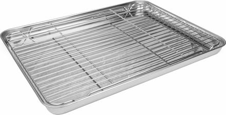 BBQ-Tray XL | Braadslede | Bakplaat met rooster - 40x30x2,5cm