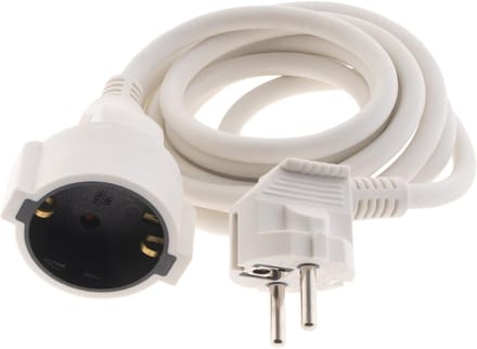 Schuko Verlengkabel 2m met Versterkte Isolatie - Maximaal 3680W, 230V