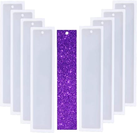 Handgemaakte Boekenleggers van Hars - Siliconen Mallen voor Rectangular Vormen, Epoxy Resin Creaties en DIY Ambachten - Set van 8 Stuks