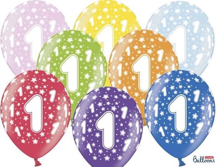 Verjaardag Ballonnen 1 Jaar Metallic Mix