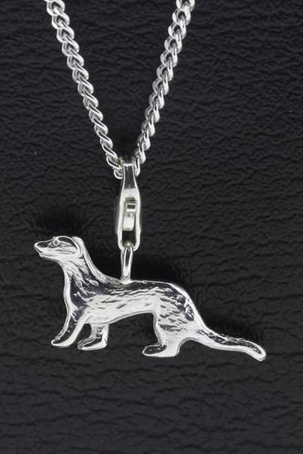 Zilveren Otter hanger en bedel