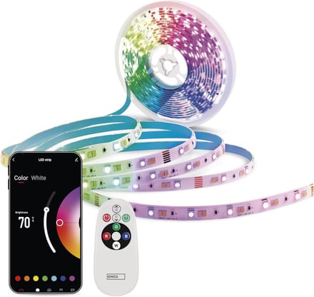 Slimme LED Strip 5m RGB/CCT Zelfklevend met Afstandsbediening en App Bediening