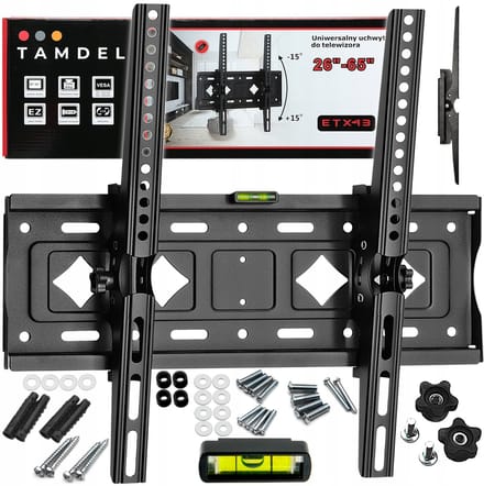 Merkloos TV-muurbeugel 26-65 inch, 60kg, kantelbaar, extra plat