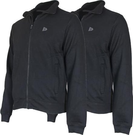 2-Pack Donnay - Sweater zonder capuchon (Bryan) - Sportvest - Heren - Black (020) - maat M