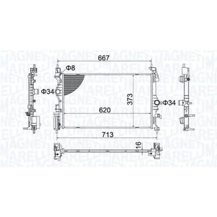 Radiator, motorkoeling MAGNETI MARELLI 350213206800