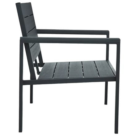 vidaXL - Tuinbank - hout-look - 120 - cm - HDPE - grijs