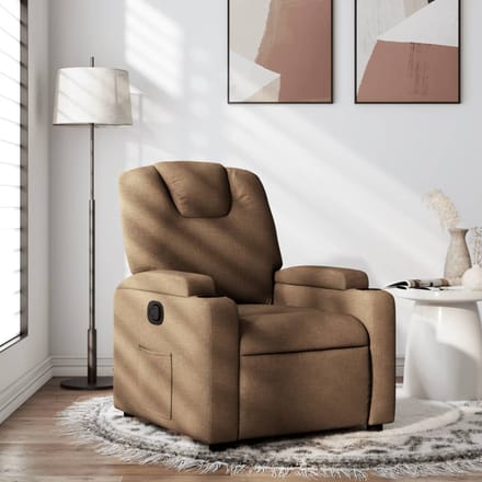 vidaXL - Fauteuil - verstelbaar - stof - bruin