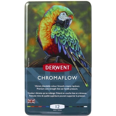 Derwent Chromaflow Kleurpotloden - Assortiment in blik - 3.5mm - 12 stuks