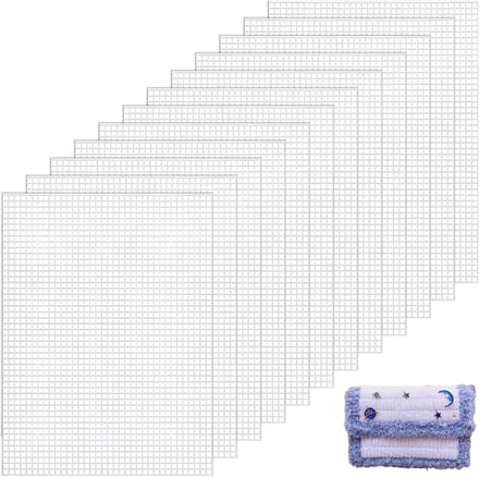 Set van 12 Plastic Canvas Vellen 20 x 33 cm voor DIY Projecten, Creatief Handwerken en Naaiwerk