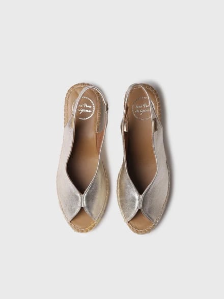 Espadrille met peeptoe-sleehak | LAILA-P