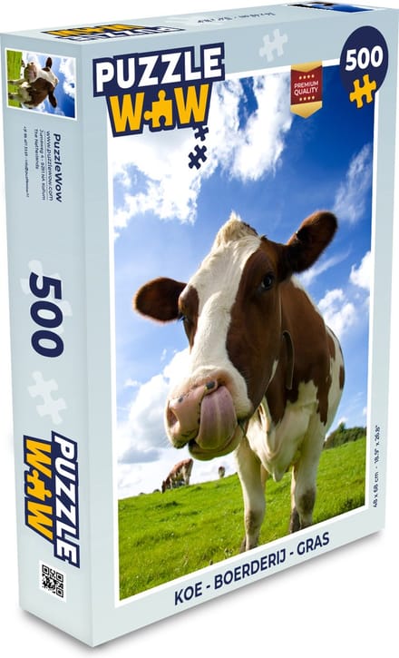 Puzzel Koe - Boerderij - Gras - Legpuzzel - Puzzel 500 stukjes