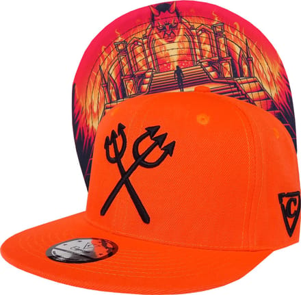 Capiche® Snapback Pet Heren – Devil's Gate – Neon Oranje – Verstelbaar met Druksluiting – Sportcap – Baseball Cap – Mannen Pet – Duivel Pet