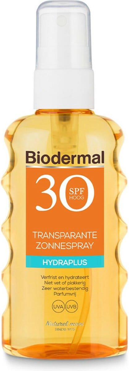 Biodermal zonnebrand - Hydraplus - Transparante zonnebrand spray SPF30 - 175 ml