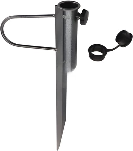 Redcliffs Parasolharing - 42 x 17 cm - antraciet - metaal - parasolhouder - grondpen - geschikt voor 35 mm
