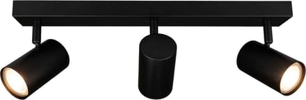 Ledvion LED Plafondspot Zwart 3-lichts Rechthoek GU10 3W warm wit