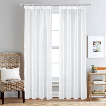 SB Line Transparante Vitrage Gordijn – 140 x 260 cm – Met Plooiband – Wit