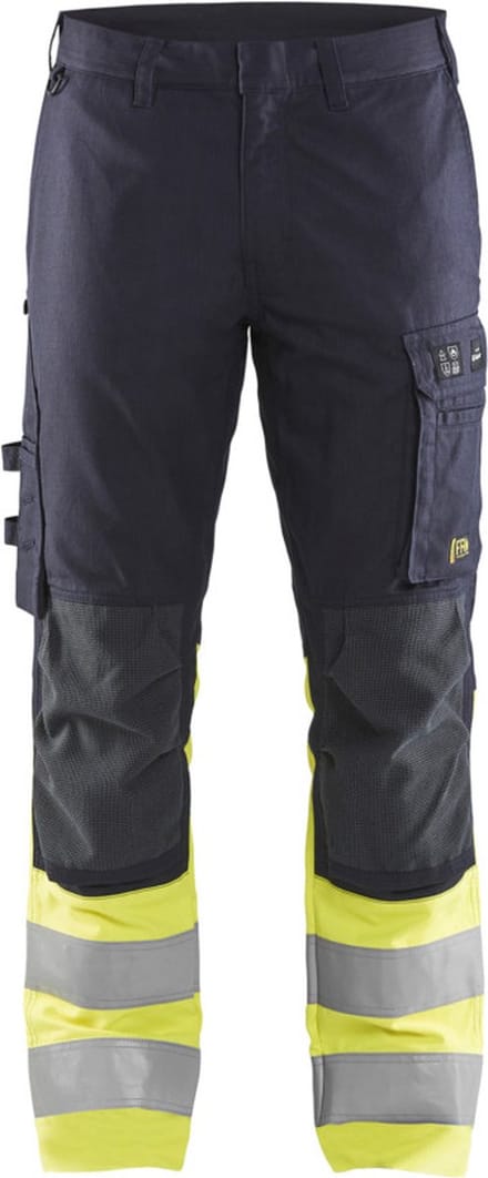 Blaklader Multinorm werkbroek Inherent met stretch 1787-1512 - Marine/High Vis Geel - D100