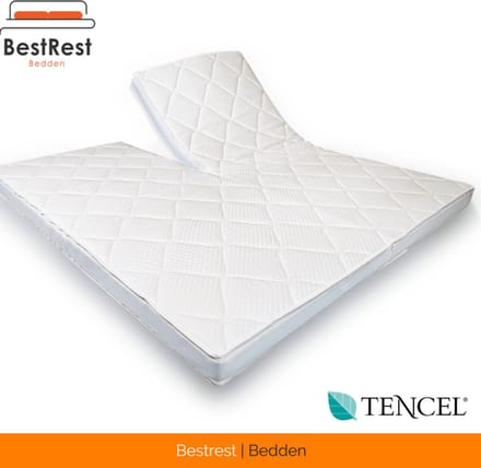 Topdekmatras -180x210 - (MET SPLIT) Split Topper - Traagschuim - Topmatras - Circa 12cm - Memoryfoam - Tencel Hoes - BestRest Bedden® - Ergonomisch