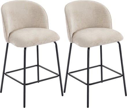 HOMCOM Barkruk Polyester, Staal 55L x 50B x 93H cm Beige