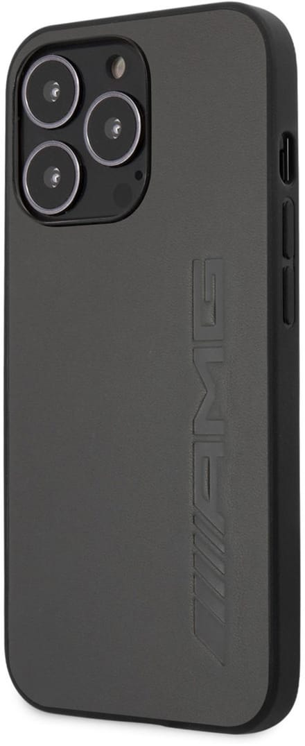 IPHONE 13 PRO - LEDERGRIJS WARM GESTEMPELD LOGO - AMG