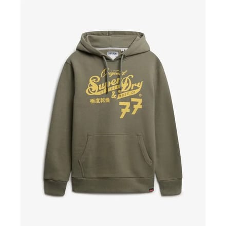 Superdry - Leather & Boot Co Script hoodie - Heren - Hoodies