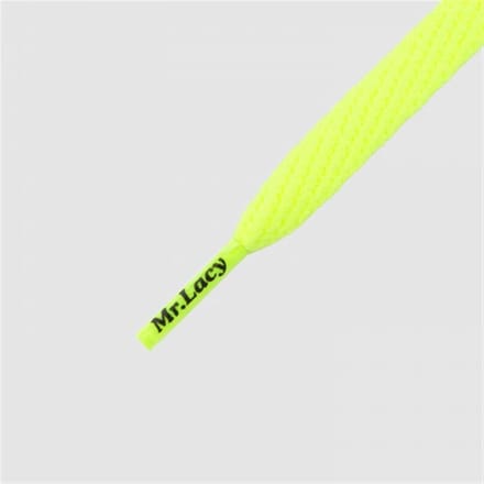 Mr. Lacy  - Schoenveters - Veters - Sneakerveters - Smallies - Plat - Neon Lime Yellow - Lengte 90 cm