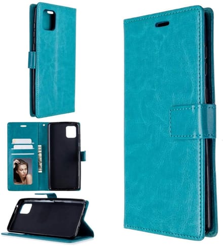 Portemonnee Book Case Hoesje Geschikt voor: Oppo A92 - turquoise
