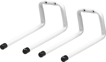 Amig Garage wand/muur ophanghaken - 2x - metaal - wit - H12 cm x L19 cm
