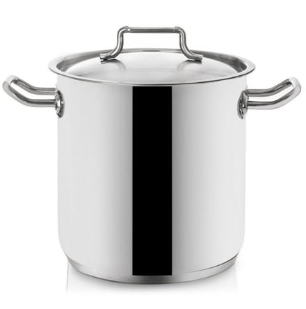 Orion - Stalen Pan met Deksel - 24 cm - 11L - Hoogglans Gepolijst