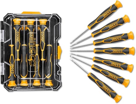Set van 7 precisie schroevendraaiers voor fijnmechanica