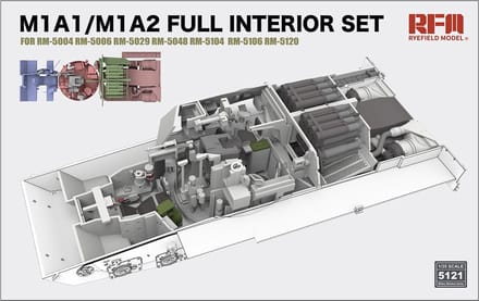 Rye Field Model Modelbouwpakket Militaire voertuigen - 5121 Abrams Tank - M1A1/M1A2 Volledige interieurset Plastic - 1:35 - Modelbouw