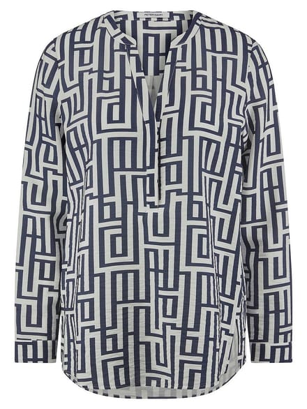 Blouse lange mouwen Van Peter Hahn blauw