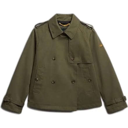 Superdry Korte Trenchcoat Green Grootte: 36