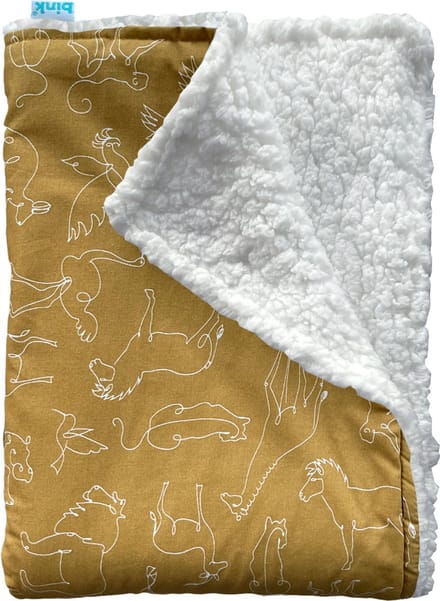 BINK Bedding Wiegdeken Savanne / Sherpa offwhite 75 x 100 cm