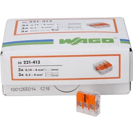 Wago Lasklem Hersluitbaar 3-voudig 0,2 - 4,0 Mm² Oranje 50 Stuks