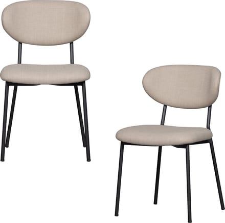 WOOOD Kjeld Eetkamerstoelen - Polyester - Naturel - Set van 2